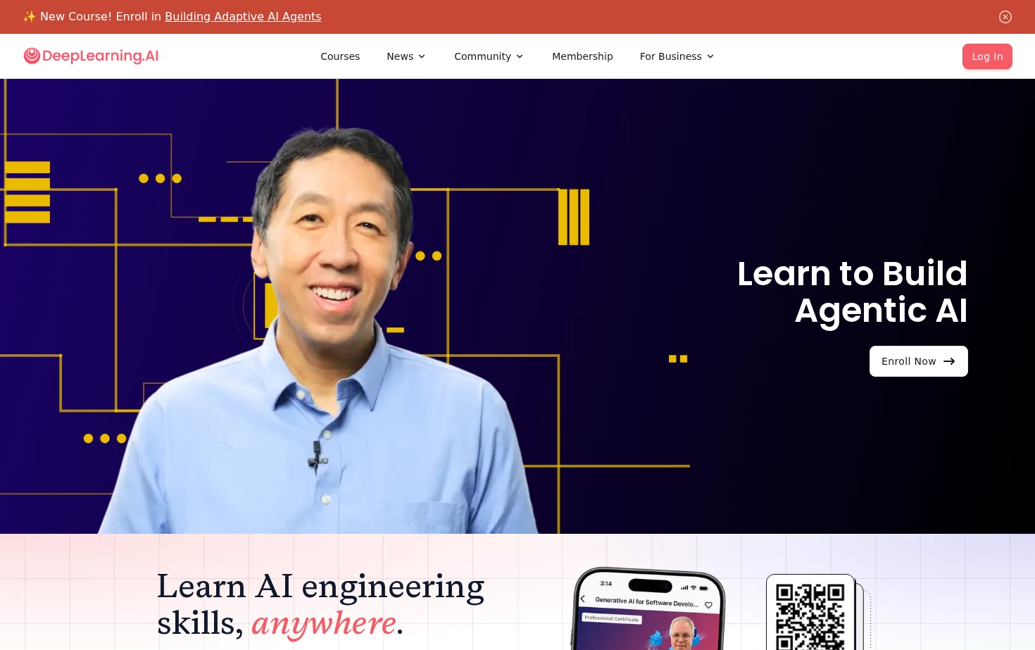 DeepLearning.AI 页面快照
